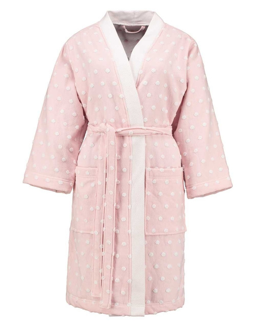 Elegancki bawełniany szlafrok w kolorze różowym z kapturem, szlafrok frotte, miękki szlafrok, luksusowy płaszcz kąpielowy, Esprit