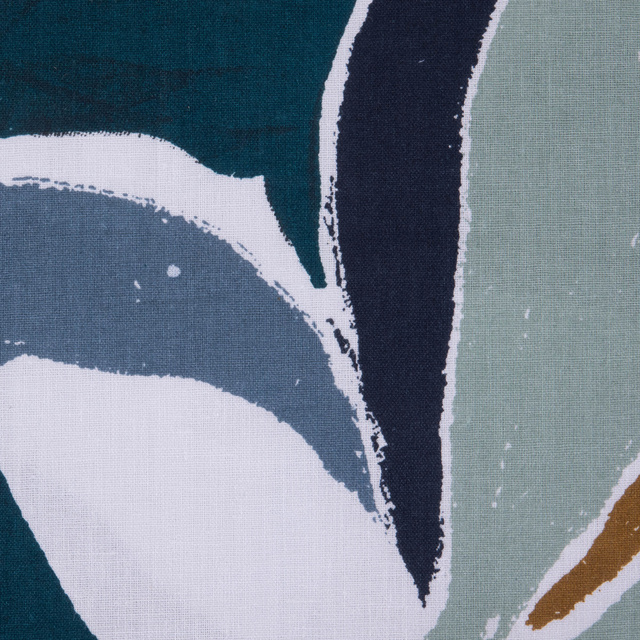 Set lenjerie de pat din bumbac Leaves, reversibila, 220 x 240 cm