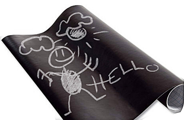 Tablă de cretă autocolantă - tablă de cretă pentru copii + 5 x cretă incluse, 45 x 200 cm