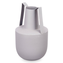 Vaza metalica de culoare pastelata cu manere, 21 cm