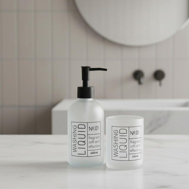 Dispenser de săpun din sticlă și suport pentru periuțe de dinți ONYX, alb