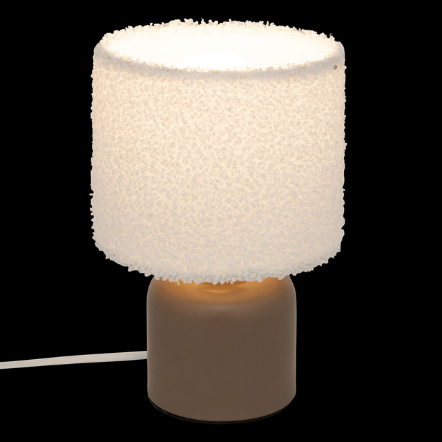 Lampă cilindrică Bouclé Bona maro înălțime 22 cm