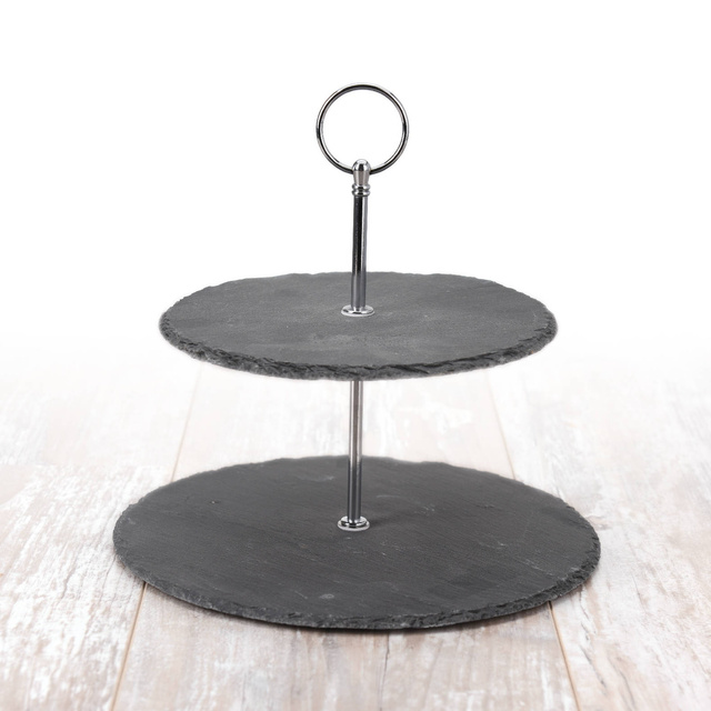 Tavă din piatră pentru prăjituri și gustări, 2 niveluri