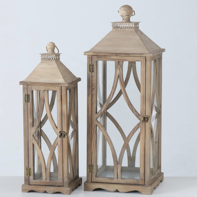 Set 2 felinare  din lemn Karol