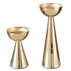 Set 2 sfeșnice din metal Luena, auriu