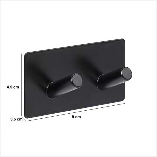 Cârlig autoadeziv STIKY+, 2 cârlige, oțel inoxidabil, 9 x 3,5 x 4,5 cm