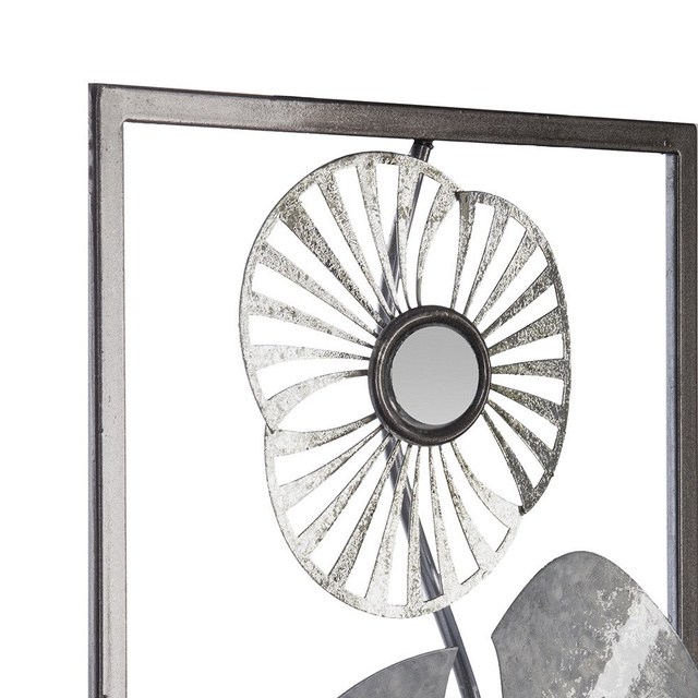 Tablou metalic cu model de flori, un decor modern de perete realizat cu tehnica metalurgiei