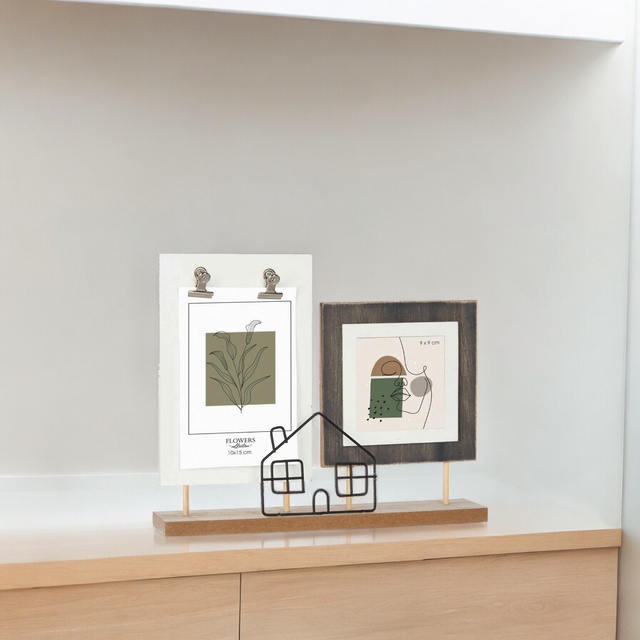 Rama foto pentru 2 fotografii, metal si MDF