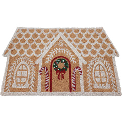 Covoare de intrare în formă de căsuță din turtă dulce, fibră de cocos, 59x39 cm, model 1