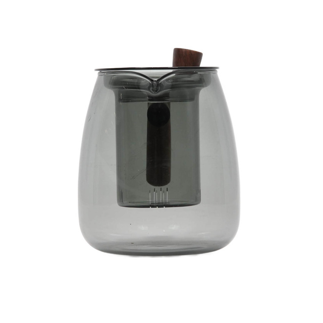 Cana pentru infuzare din sticlă gri TWISTED LIME, 800 ml