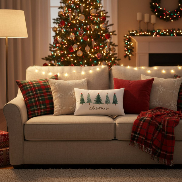 Perna decorativă, model de sărbătoare, 30 x 50 cm, model 1