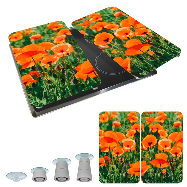 Plăci de protecție din sticlă pentru aragaz, POLE MAKU - 2 bucăți, WENKO