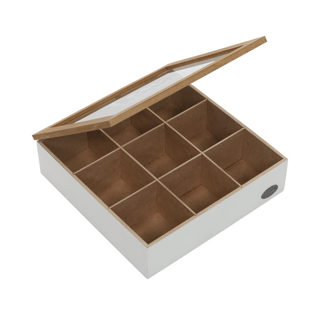 Recipient pentru ceai cu compartimente TEA ROOM, 24 x 24 x 7 cm