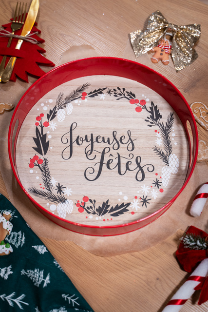 Tava decorativa cu tema de Craciun, Ø 35 cm
