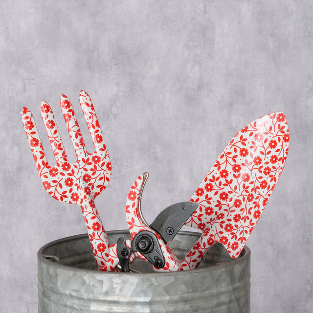 Unelte de gradina cadou Lilly, mini lopata, mini furca, mini foarfeca, 3 elemente