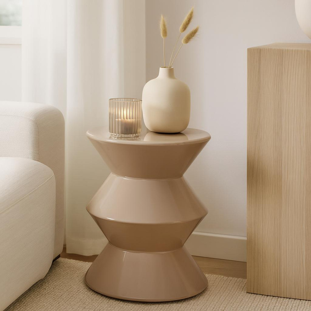 Masa coloană GISA, metalică, Ø 31 cm, natură nisip de deșert