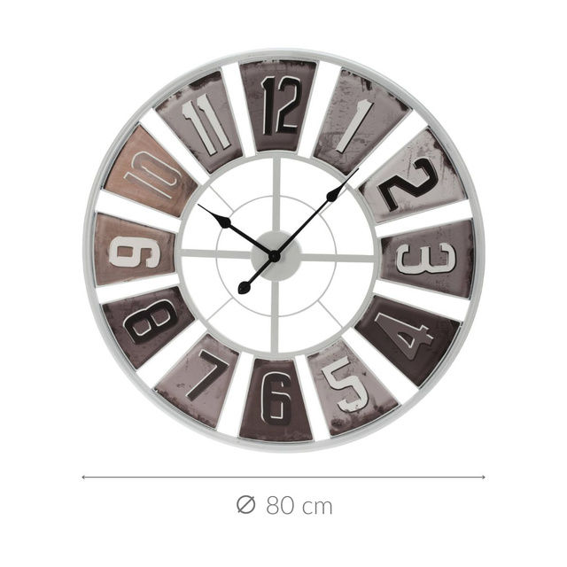 Ceas de perete cu cadran industrial, Ø 80 cm, alb