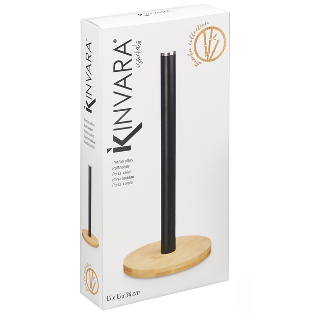 Suport pentru prosoape de hârtie cu bază din bambus, 34 cm