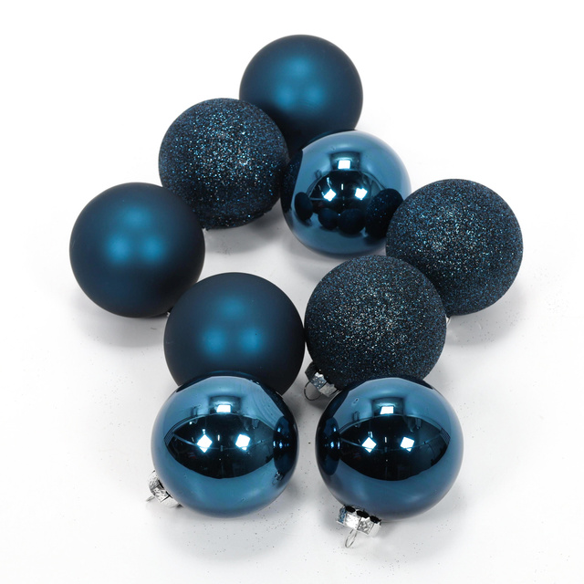 Globuri de Crăciun din sticlă Ø 8 cm, 16 buc., albastre