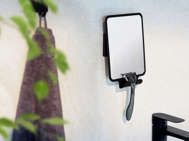 Oglinda cosmetica cu invelis anti-abur QUADRO, montaj fara gaurire