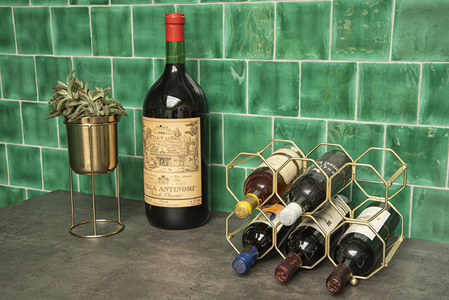 Suport pentru vin HONEYCOMB, pentru 6 sticle, 31 x 22 x 16,5 cm