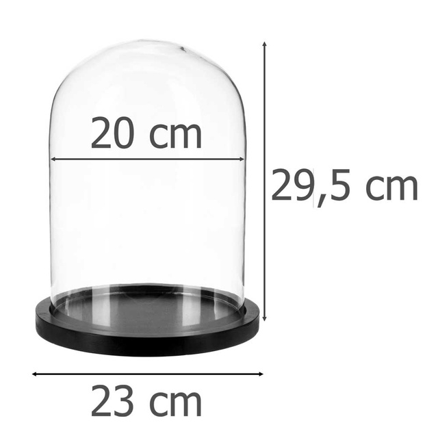 Sfera din sticlă, Ø 23 cm, bază neagră