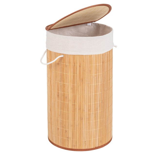 Coș de rufe din bambus, maro deschis, 55 litri, WENKO, bej