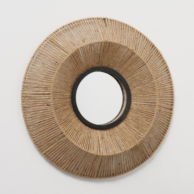 Oglinda decorativa in rama de iuta ZAIKA, Ø 50 cm