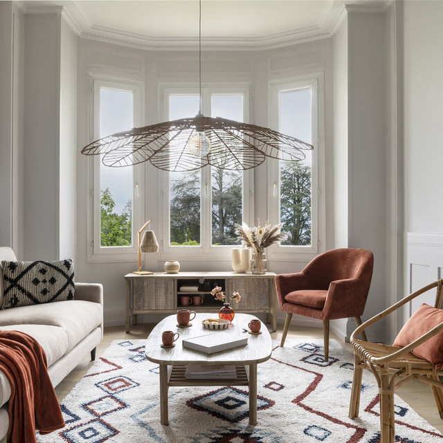 Lampa de masa din bambus PALM, 55 cm