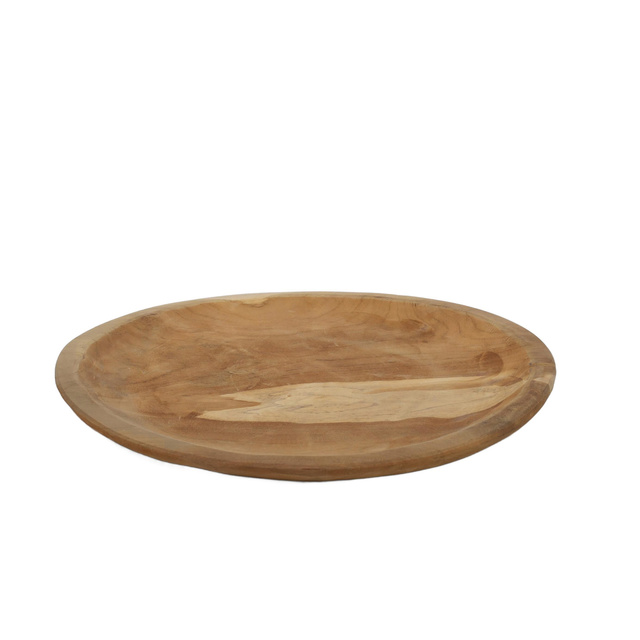 Farfurie decorativa din lemn de tec, Ø 40 cm