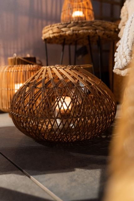 Felinar pentru foișor Lour, rattan, înălțime 27 cm