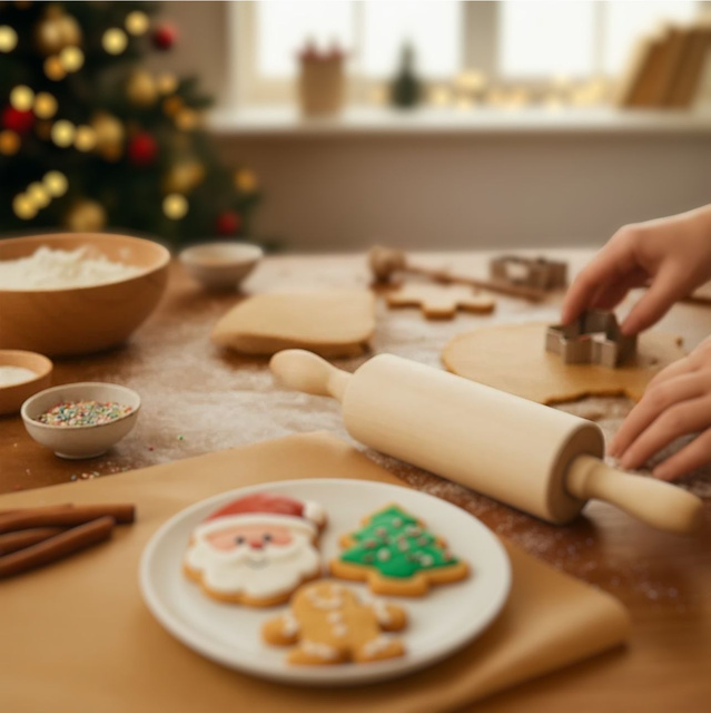 Set de copt pentru copii MIRLI, sucitor din lemn și 3 forme.