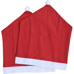 Husa scaun, palarie de Mos Craciun, 60 cm, 2 bucati