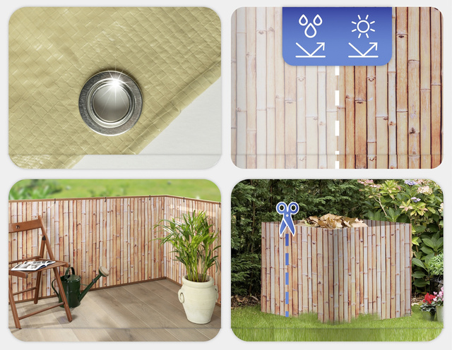 Husa de balcon cu model de bambus, 5 m x 85 cm