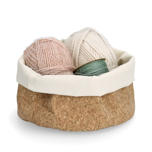 Cos depozitare pluta si bumbac, Ø 25 x 20 cm