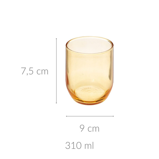 Pahar colorat din sticla, 310 ml