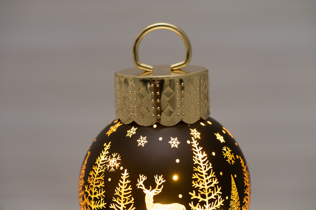 Lampă LED în formă de glob cu ren, Ø 10 cm