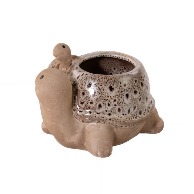 Ghiveci de gradina din portelan, broasca testoasa, 15 x 11 cm