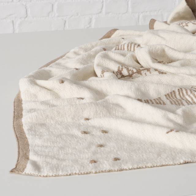 Pătură cu brăduți MARTJE, 170 x 120 cm