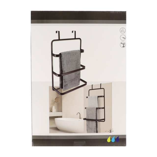 Suport pentru prosoape de baie pentru ușă, pentru 3 prosoape, 89 x 42 x 22 cm