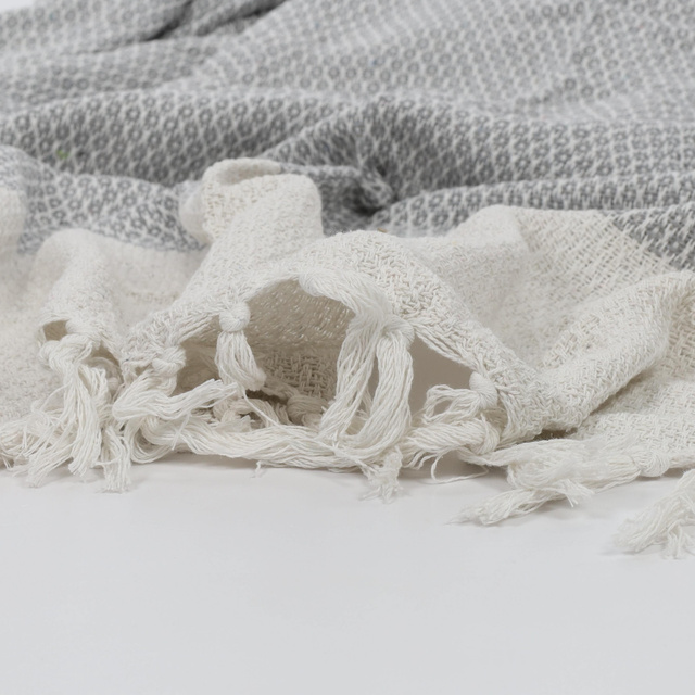 Pătură din bumbac pentru pat, 130 x 160 cm, gri
