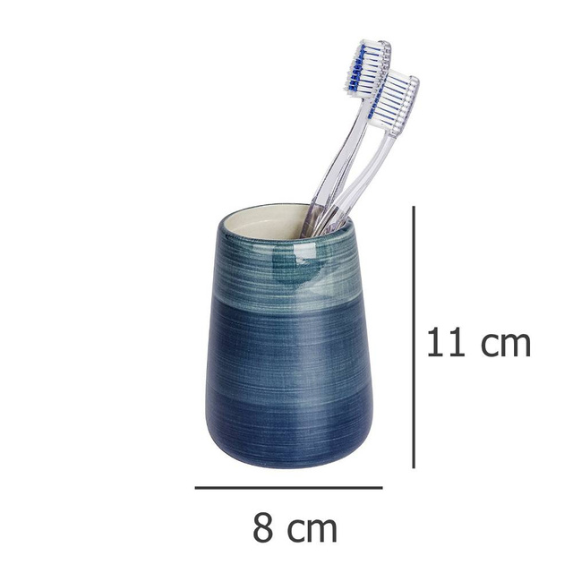 Recipient pentru periuțe de dinți POTTERY PETROL, WENKO, turcoaz