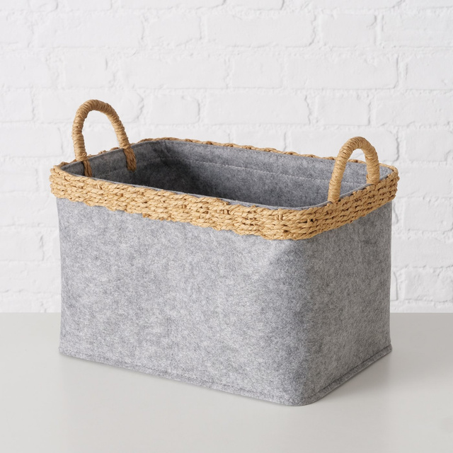 Set 2 cosuri depozitare Nilo, fetru, dreptunghiulare