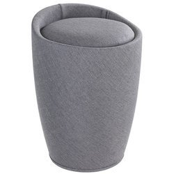 Pufa CANDY GREY - coș de rufe, 2 în 1, WENKO, gri