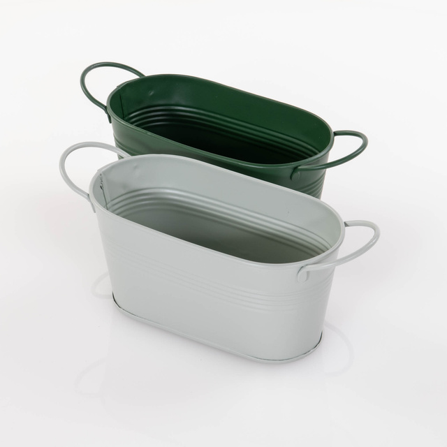 Jardiniera de flori pentru balcon Lingo, zincat, lung, 20 x 8,5 x 9,5 cm