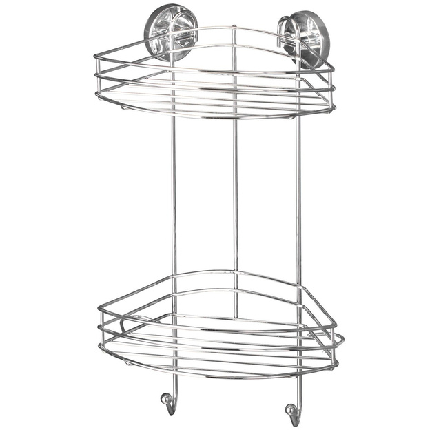 Raft colțar pentru baie, Vacuum-Loc, 2 niveluri - oțel cromat, WENKO