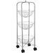 Carucior bucatarie cu cosuri cu fructe, 3 niveluri, otel cromat, 80 cm