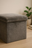 Taburet din velur-cord cu spațiu de depozitare TOBO, 38 x 38 x 38 cm