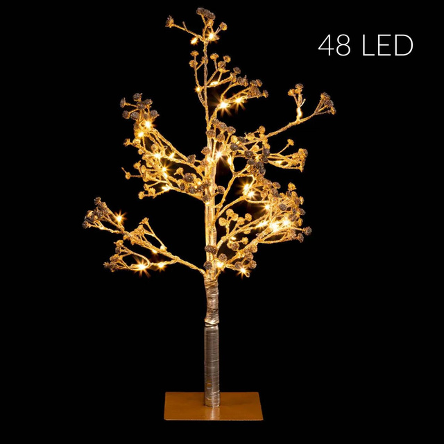 Decor luminos de interior, Brad auriu, 50 cm