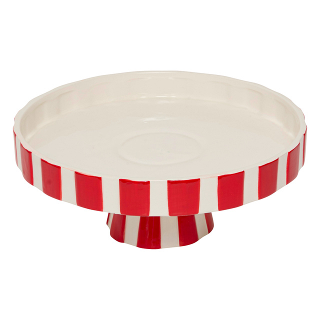 Platou ceramic pentru sărbători, roșu-alb, Ø 27 cm